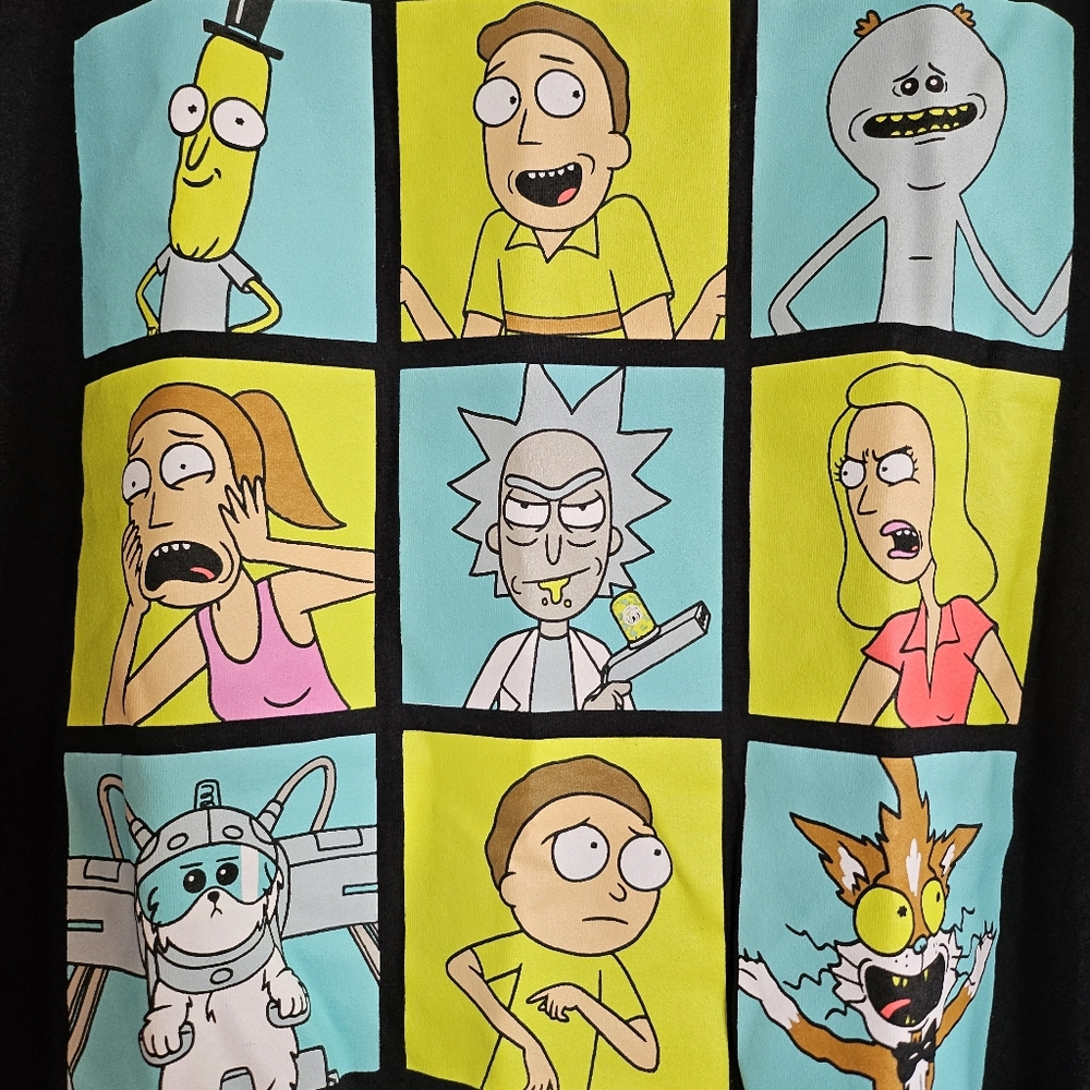 NEW Old Navy Black Rick & Morty Screen-Printed Graphic Short Sleeve T-Shirt - Picture 2 of 7